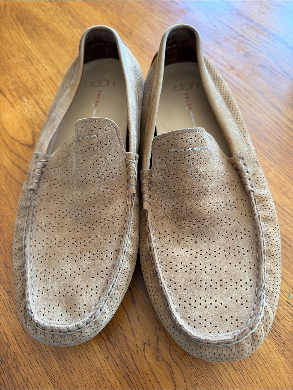UGG Men Perforated Suede Slip-On Loafers - Tan
